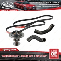 Gates Thermostat Radiator Hose Drive Belt Kit for Toyota Hilux GUN126 2.8L 130KW