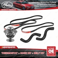 Gates Thermostat + Radiator Hose + Drive Belt Kit for Toyota Corolla AE101 AE102