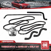 Gates Thermostat Radiator Heater Hose Drive Belt Kit for Holden Commodore VK 3.3