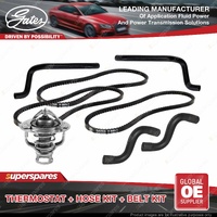 Gates Thermostat Radiator Heater Hose Drive Belt Kit for Nissan Patrol Y60 TB42S