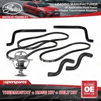 Gates Thermostat Radiator Heater Hose Drive Belt for Nissan Patrol Y61 4.2L CHC