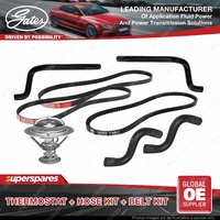 Gates Thermostat + Radiator Heater Hose Belt Kit for Mitsubishi Pajero NL 99-00