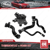 Gates Thermostat + Radiator Hose Kit for BMW 525i 530i E60 E61 2.5L 3.0L Auto