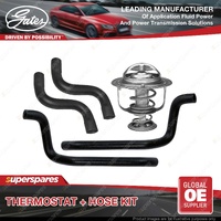 Gates Thermostat + Radiator Hose + IN OUT Heater Hose for Nissan Patrol Y61