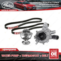 Gates Water Pump + Thermostat + Belt Kit for Ford Escape BA 3.0L 150kW 2001-2003