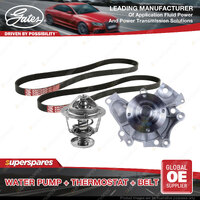 Gates Water Pump + Thermostat + Belt Kit for Ford Laser KQ KN 1.8L 2.0L with AC