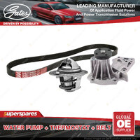 Gates Water Pump + Thermostat + Belt Kit for Ford Fiesta WS WZ 1.5L 1.6L 2008-ON