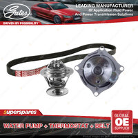 Gates Water Pump + Thermostat + Belt Kit for Ford Focus LR 1.8L 85kW 1998-2005