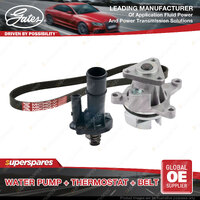 Gates Water Pump + Thermostat + Belt Kit for Ford Fiesta DJ1 WQ 2.0L 110kW N4JB