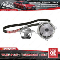 Gates Water Pump + Thermostat + Belt Kit for Ford Falcon FG 5.4L 290kW with AC
