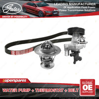 Gates Water Pump + Thermostat + Belt Kit for Ford Ranger 2G 2N 2P PX 2.2L 11-ON