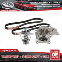 Gates Water Pump + Thermostat + Belt Kit for Holden Rodeo RA 3.0L 96kW 4JH1