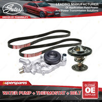 Gates Water Pump + Thermostat + Belt Kit for Holden Commodore VF Calais Caprice