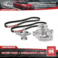 Gates Water Pump + Thermostat + Belt Kit for Holden Cruze YG 1.5L 73kW 2002-2006