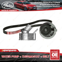 Gates Water Pump + Thermostat + Belt Kit for Holden Vectra JS 2.0 2.2L 1998-2003