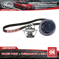 Gates Water Pump + Thermostat + Belt Kit for Holden Combo SB 1.4L 60kW 1997-2000