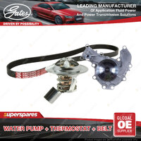 Gates Water Pump + Thermostat + Belt Kit for Holden Rodeo RA TF 3.2L 3.5L 98-08