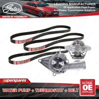 Gates Water Pump + Thermostat + Belt Kit for Hyundai Accent LC 1.3L 55kW G4EA