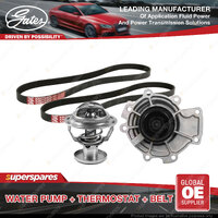 Gates Water Pump + Thermostat + Belt Kit for Mazda MPV LW19 2.5L 125kW 1999-2002