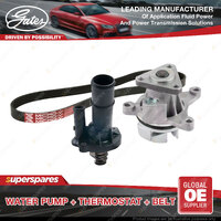 Gates Water Pump + Thermostat + Belt Kit for Mazda Biante CCEAW CCEFW 2.0L LFVD