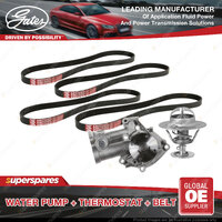 Gates Water Pump + Thermostat + Belt Kit for Mitsubishi Delica P05V Express SJ
