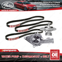 Gates Water Pump + Thermostat + Belt Kit for Mitsubishi Lancer CB1W Mirage CJ1A