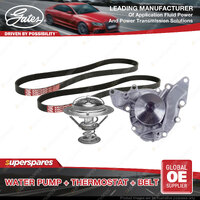 Gates Water Pump + Thermostat + Belt Kit for Mitsubishi Magna TE TF TH TJ 3.0L