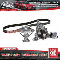 Gates Water Pump Thermostat Belt Kit for Mitsubishi Pajero V23C 3.5L 140kW 00-04