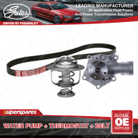 Gates Water Pump + Thermostat + Belt Kit for Mitsubishi Airtrek CU5W 2.4L 118kW