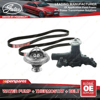 Gates Water Pump Thermostat Belt Kit for Toyota Coaster BB42 3.7L 89kW 1993-2001
