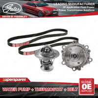 Gates Water Pump Thermostat Belt Kit for Toyota Hiace LH 172 174 3.0L 65kW 98-04