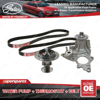 Gates Water Pump + Thermostat + Belt Kit for Toyota Landcruiser GDJ150 GDJ155