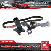Gates Water Pump + Thermostat + Belt Kit for Toyota Prado GRJ120 Fortuner GGN155