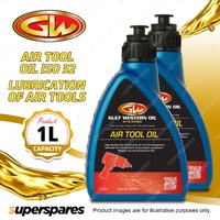 2 x Gulf Western Air Tool Oil ISO 32 - Lubrication Of Air Tools 1L