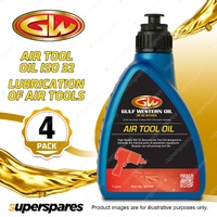 4 x Gulf Western Air Tool Oil ISO 32 - Lubrication Of Air Tools 1L