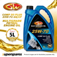 1 x Gulf Western Comp 50 Plus 25W-70 SN/CF Multigrade Petrol Engine Oil 5L