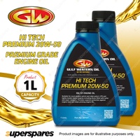 2 x Gulf Western Hi Tech Premium 20W-50 SN/CF Premium Grade Engine Oil 1L