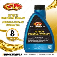 8 x Gulf Western Hi Tech Premium 20W-50 SN/CF Premium Grade Engine Oil 1L