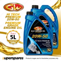 2 x Gulf Western Hi Tech Premium 20W-50 SN/CF Premium Grade Engine Oil 5L