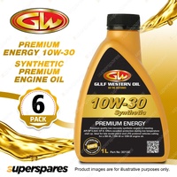 6 x Gulf Western Premium Energy 10W-30 API SP ILSAC GF-6A Premium Engine Oil 1L