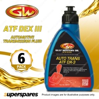 6 x Gulf Western ATF DX III Multi-Vehicle Automotive Transmission Fluid 1L