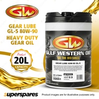 1 x Gulf Western Gear Lube GL-5 80W-90 Heavy Duty Extreme Pressure Gear Oil 20L