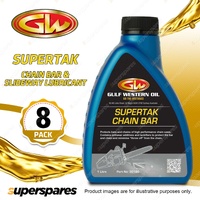 8 x Gulf Western Supertak Chain Bar & Slideway Lubricant Reduce Sling Off 1L