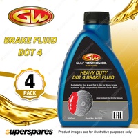 4 x Gulf Western Brake Fluid Dot 4 for Passenger & Commercial Vehicles 500ml