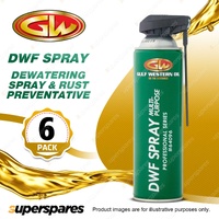 6 x Gulf Western DWF Spray Dewatering Spray & Rust Preventative 400g