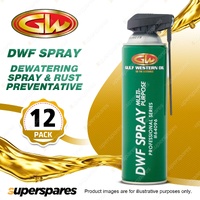 12 x Gulf Western DWF Spray Dewatering Spray & Rust Preventative 400g