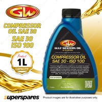 1 x Gulf Western Compressor Oil SAE 30 ISO 100 for Piston Compressors 1L