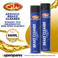 2 x Gulf Western Aerosol Brake Cleaner Non Chlorinated & Toxic Cleaner 840ml