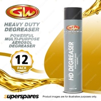 12 x Gulf Western Heavy Duty Degreaser Multi-Purpose Aerosol Degreaser 840ml