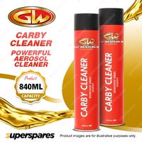 2 x Gulf Western Carby Cleaner Powerful Aerosol Cleaner Rapidly Removes 840ml